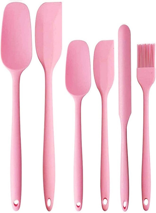 MOBDESK Non-Stick Premium Silicone Spatula & Measuring Spoons for Cooking, Baking & Mixing| Heat-Resistant up | Non Stick Dishwasher Safe |Food-Grade & BPA-Free | FDA Approved (Pink) (Pack of 6) - Image 3